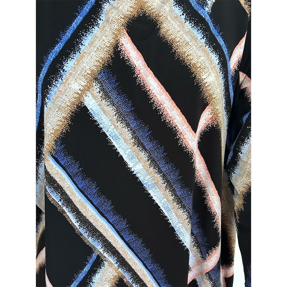 JM Collection Women's XL Geometric Print Tunic Top 3/4 Sleeve Multicolor - Picture 7 of 9